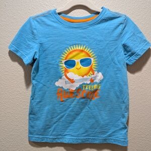 Blue Kids T-Shirt with Sun Graphic